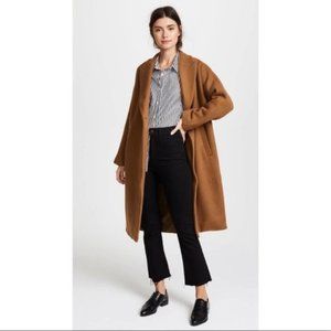 Madewell Atlas Cocoon Oversized Italian Wool Blend Coat in Burnished Cedar
